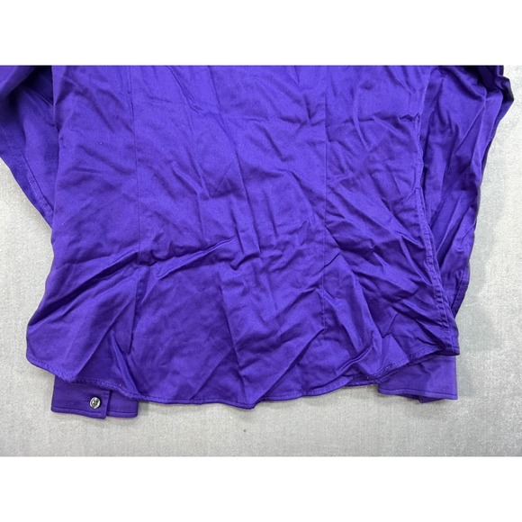 Vintage Banana Republic Women Non-Iron Fitted Dress Shirt Blue Size 4 Stretch - Picture 9 of 11